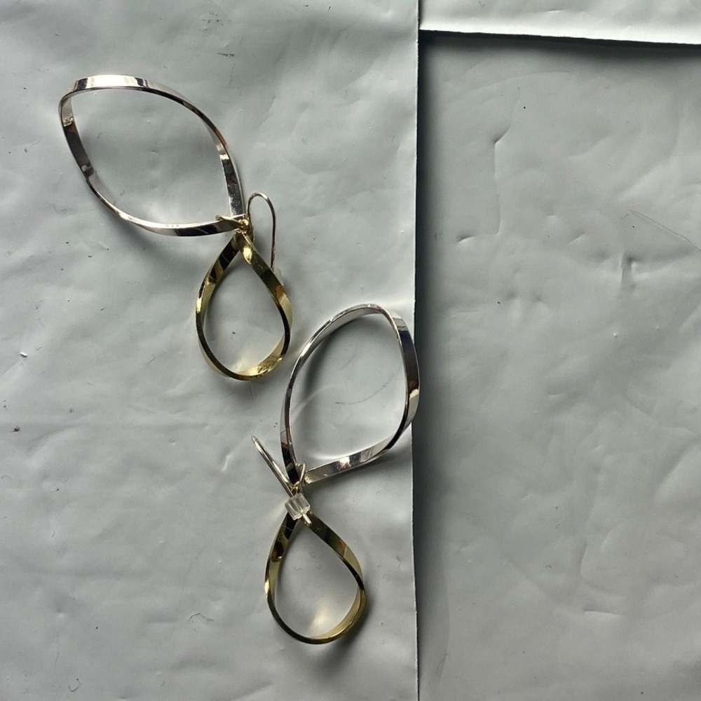 Infinity Loop Earrings Gold Tone Silver Tone Dangle Drop